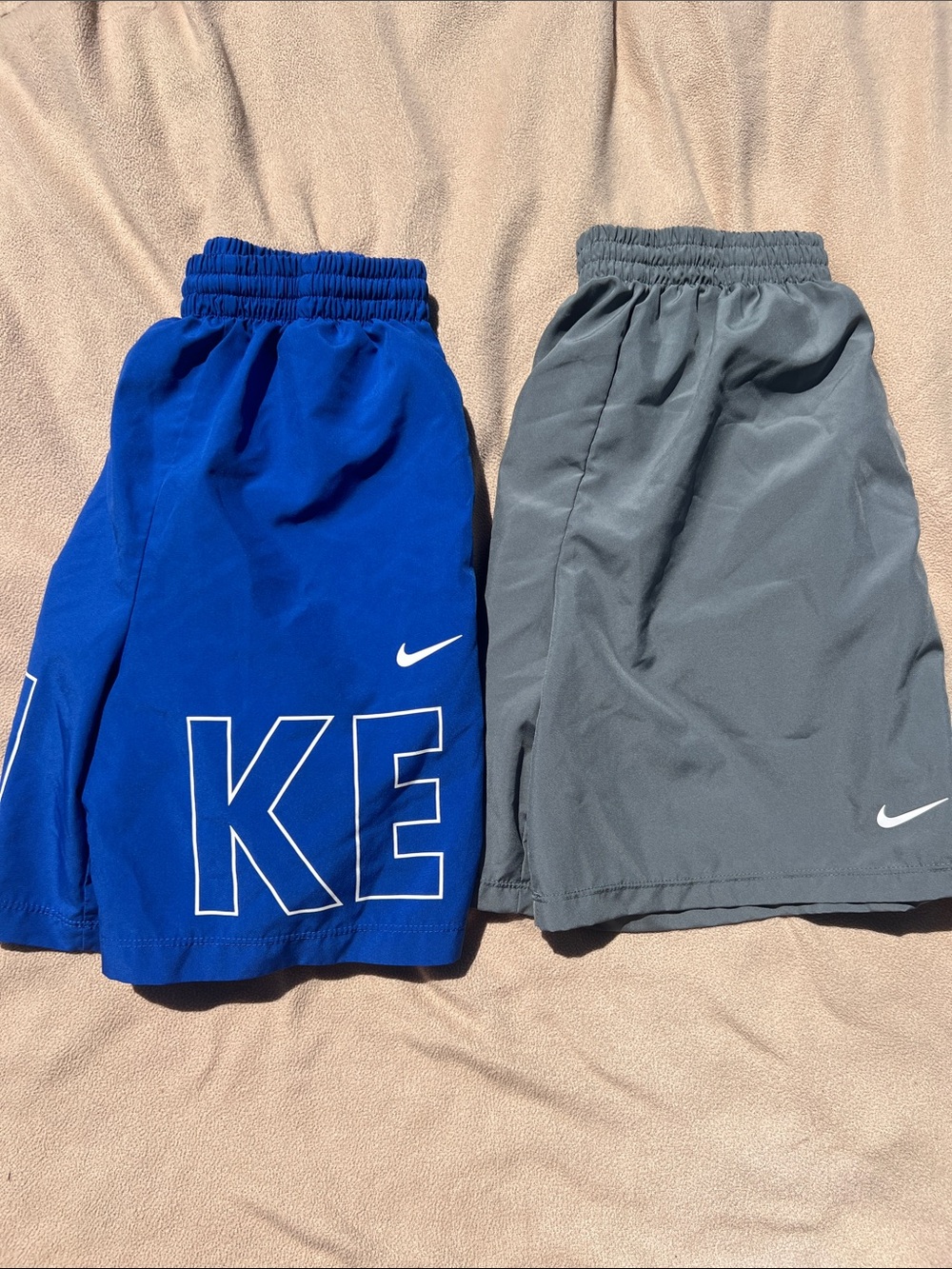 Nike Kids Blue and Gray Athletic Shorts Duo